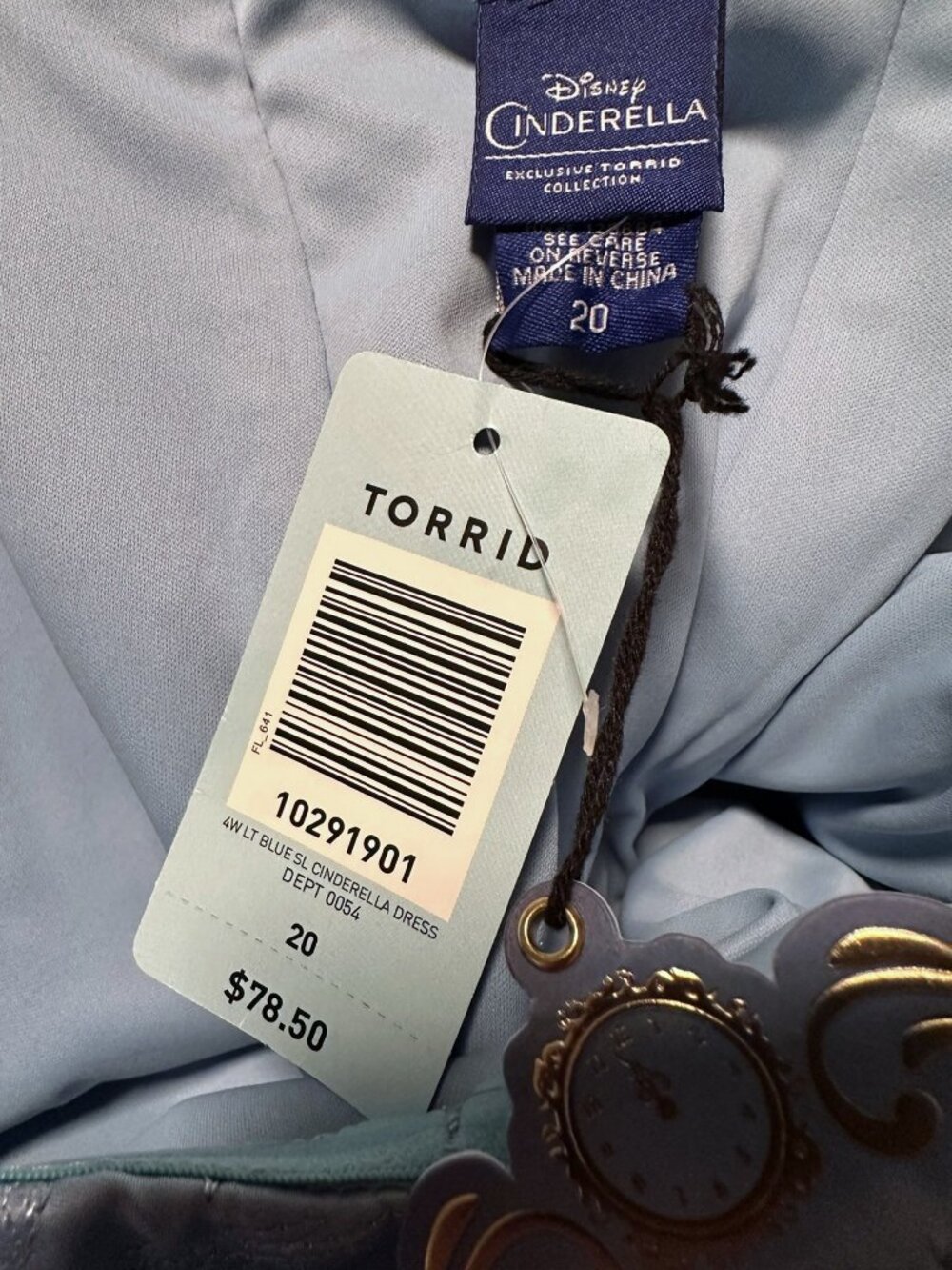 Disney + Torrid Blue Cinderella Dress Corset A Line Midi Size 20 Embroidered - Picture 6 of 12